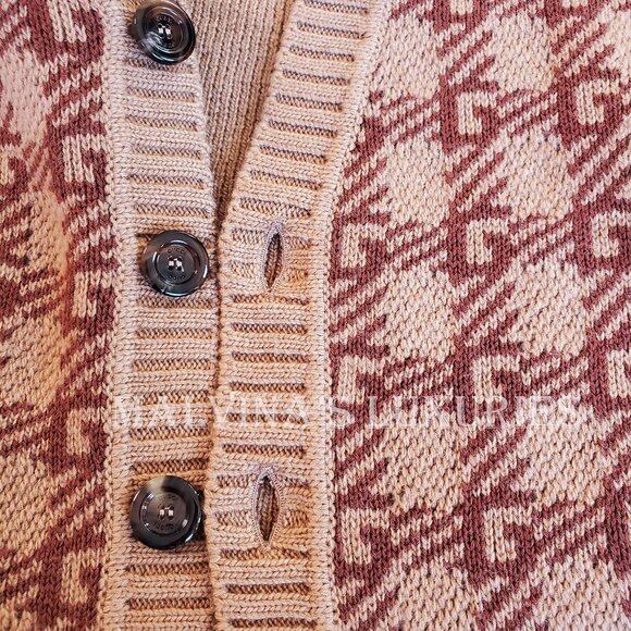 GUCCI MENS SWEATER Ha Ha Ha Harry Styles SQUARE G LOGO CARDIGAN sz S / SMALL - Picture 7 of 15